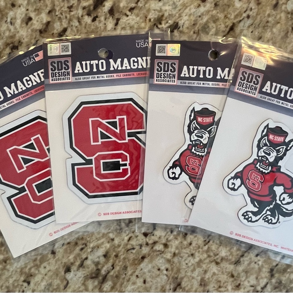 NC State Auto Magnets Set, NEW! ❤️🤍